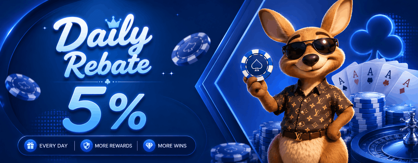 Kangaroo88 Australia blue casino lobby banner